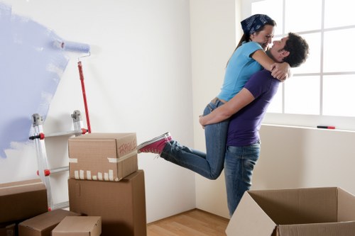 Removal team planning a Kensington move in a residential street