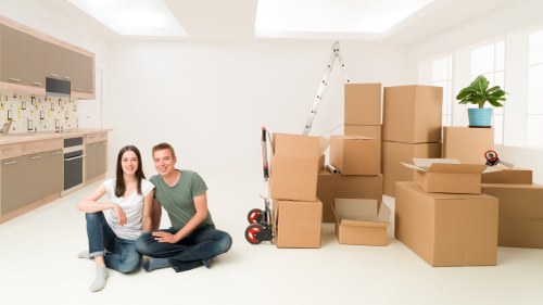 Careful wrapping and boxing of fragile household items