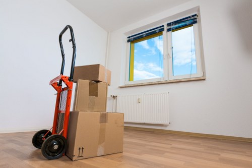 Loading furniture and boxes into a van for a Kensington move