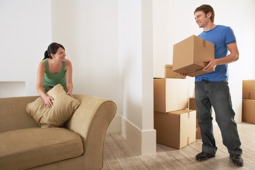 Unpacking boxes and organising rooms after a Kensington move
